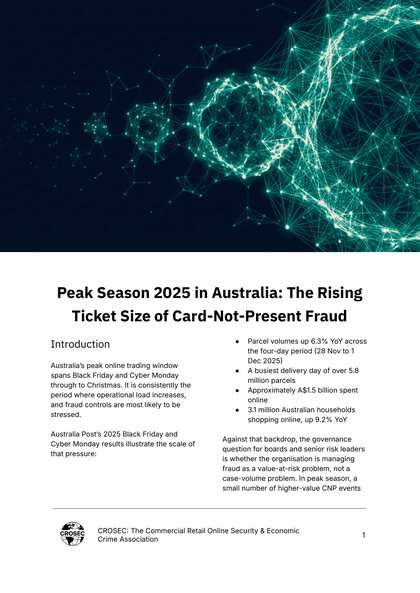 Cover of Peak Season 2025 in Australia: The Rising Ticket Size of Card-Not-Present Fraud