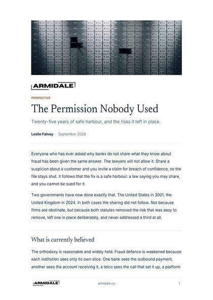 Cover of The Permission Nobody Used: Twenty-Five Years of Safe Harbour, and the Risks It Left in Place